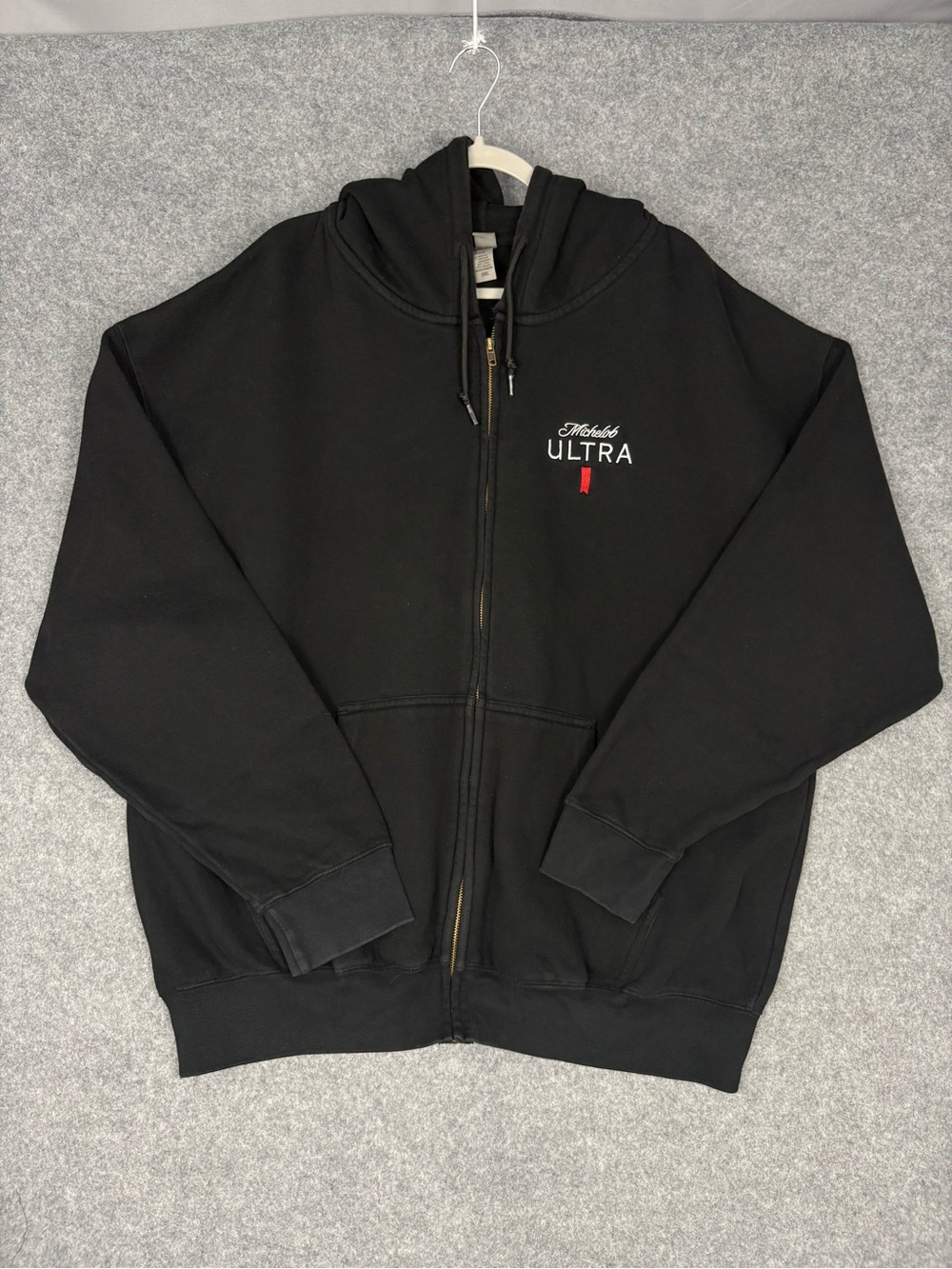 Michelob Ultra Black Embroidered Full Zip Hoodie 2XL